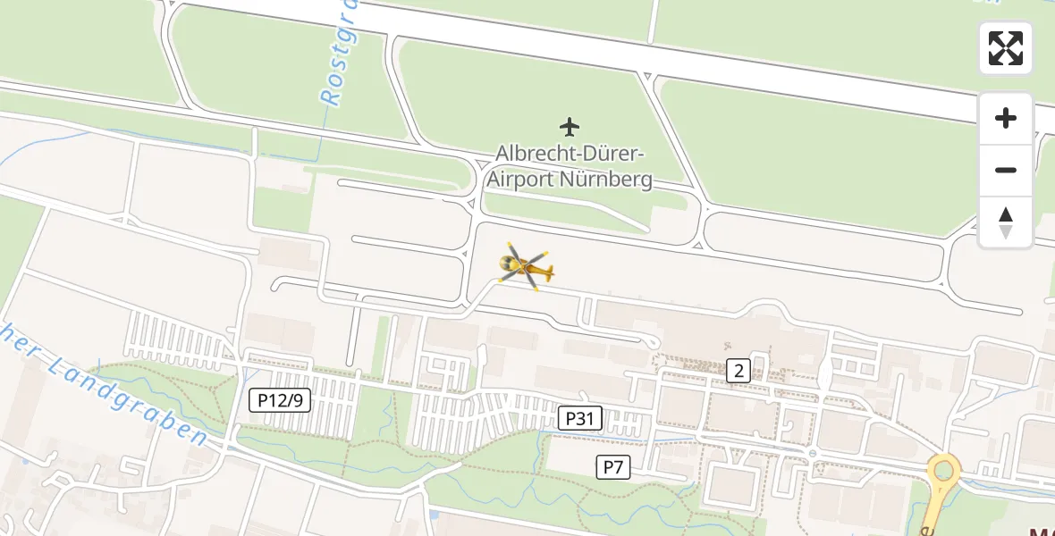 Flugroute Rettungshubschrauber Flughafen Nuremberg - Flughafen Nuremberg, 26 September 2026, 15:50