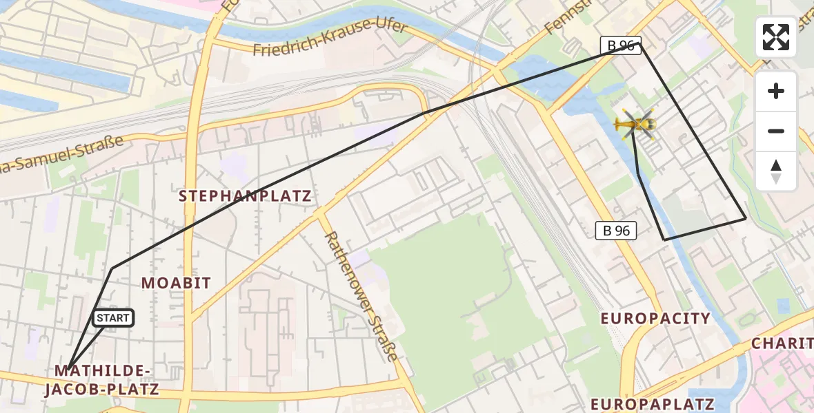 Flugroute Rettungshubschrauber Berlin - Berlin, 26 September 2026, 16:37