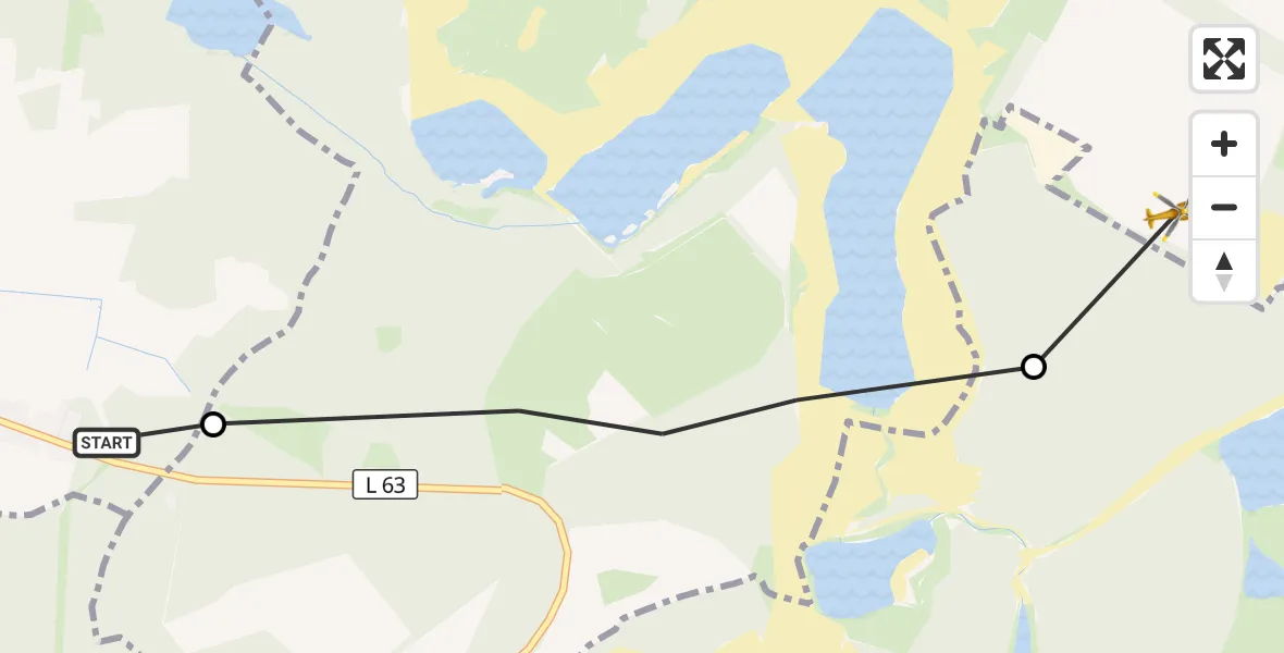 Flugroute Rettungshubschrauber Gorden-Staupitz - Finsterwalde, 27 September 2026, 06:45