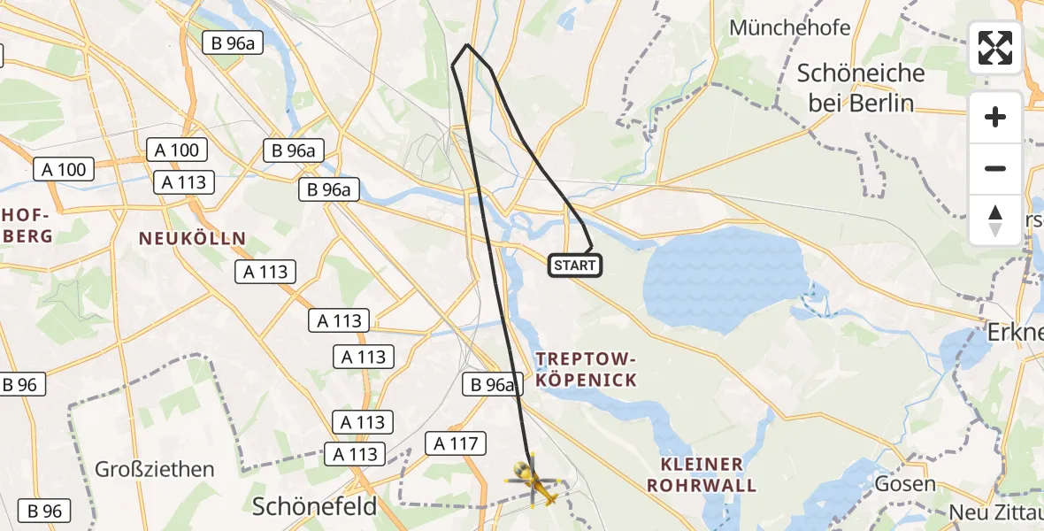 Flugroute Rettungshubschrauber Berlin - Berlin, 27 September 2026, 06:57