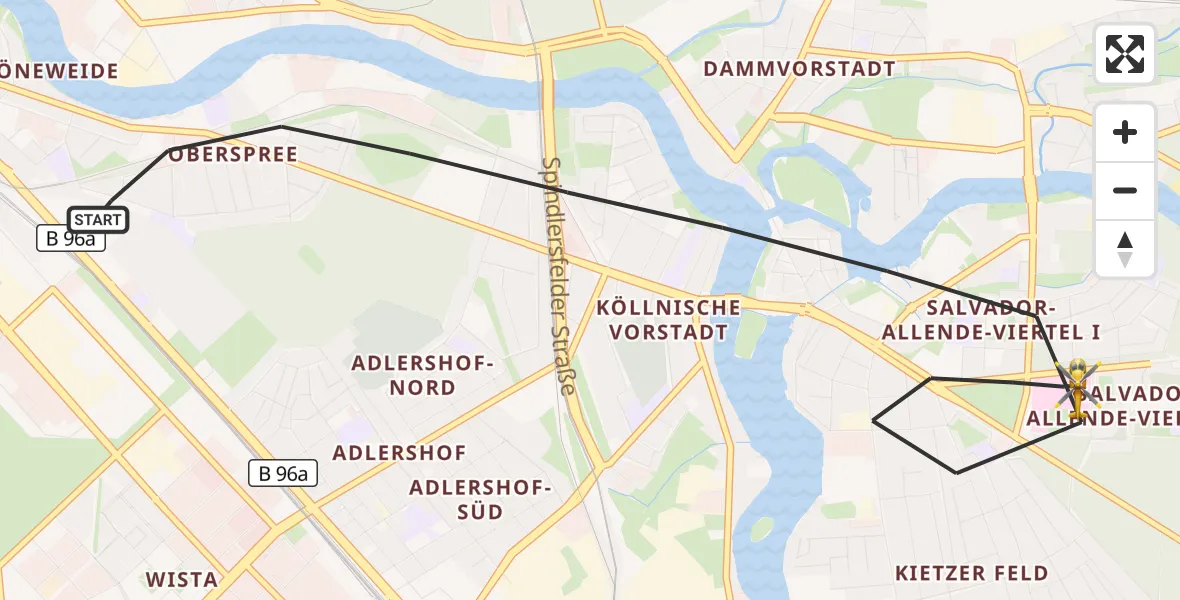 Flugroute Rettungshubschrauber Berlin - Berlin, 27 September 2026, 10:32