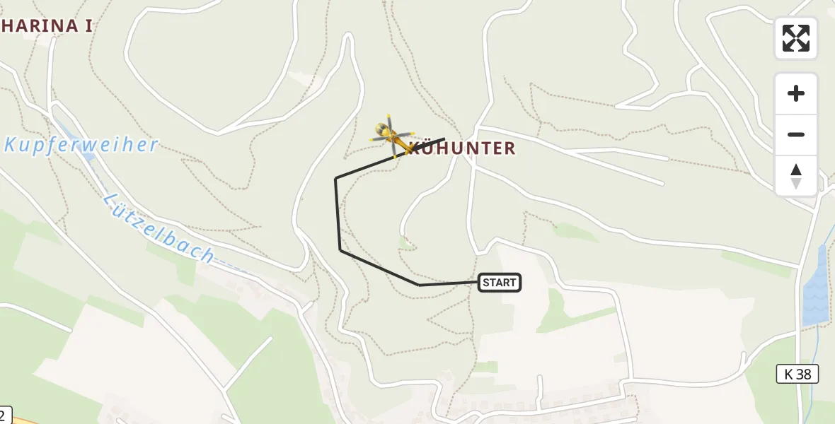Flugroute Rettungshubschrauber Imsbach - Imsbach, 27 September 2026, 11:07
