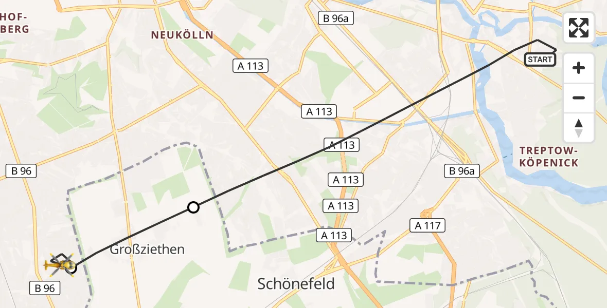 Flugroute Rettungshubschrauber Berlin - Berlin, 27 September 2026, 11:31