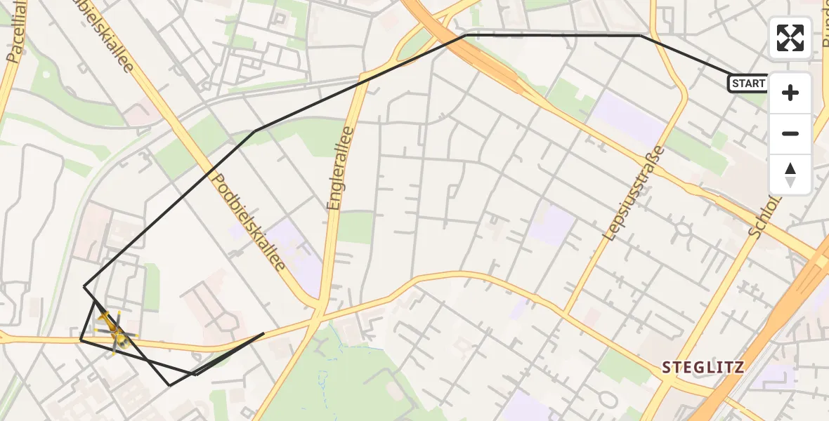 Flugroute Rettungshubschrauber Berlin - Berlin, 27 September 2026, 14:56