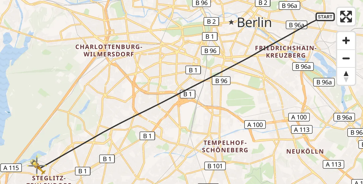 Flugroute Rettungshubschrauber Berlin - Berlin, 27 September 2026, 15:09