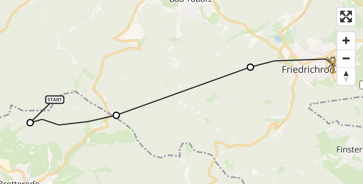 Flugroute Rettungshubschrauber Waltershausen - Friedrichroda, 27 September 2026, 16:51