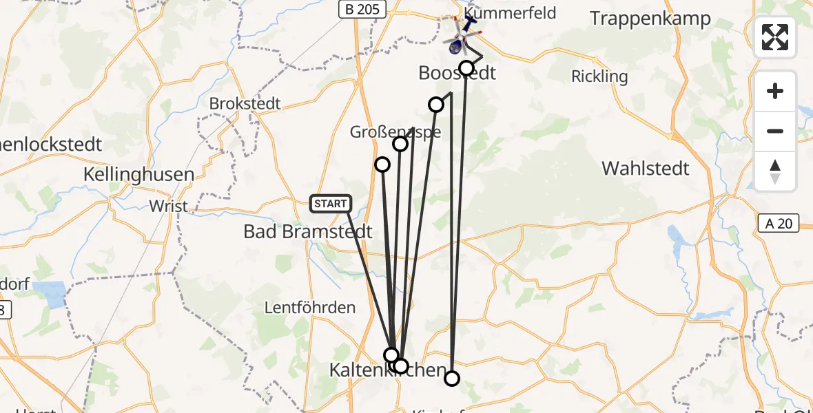 Flugroute Polizeihubschrauber Bad Bramstedt - Groß Kummerfeld, 28 September 2026, 06:31