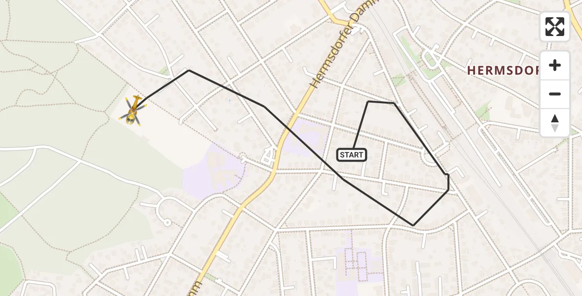 Flugroute Rettungshubschrauber Berlin - Berlin, 28 September 2026, 08:52