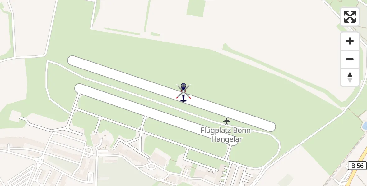 Flugroute Polizeihubschrauber Bonn-Hangelar Flugplatz - Bonn-Hangelar Flugplatz, 28 September 2026, 09:45
