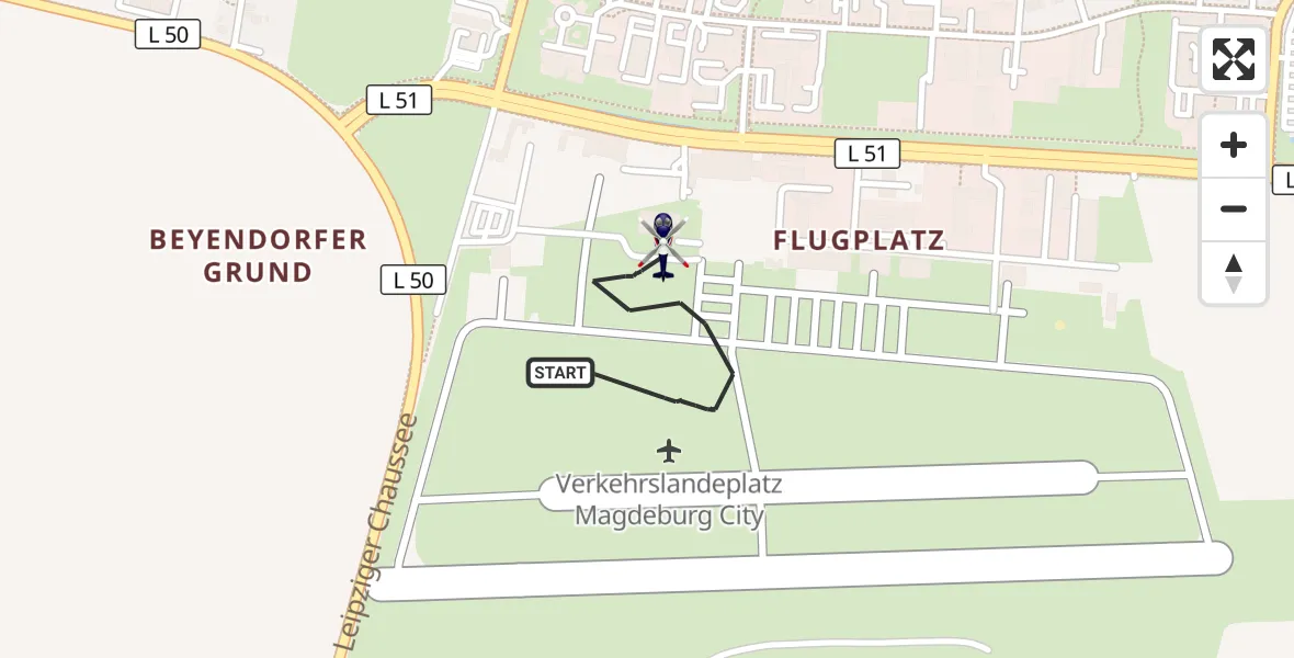 Flugroute Polizeihubschrauber Magdeburg City Flugplatz - Magdeburg City Flugplatz, 28 September 2026, 10:19