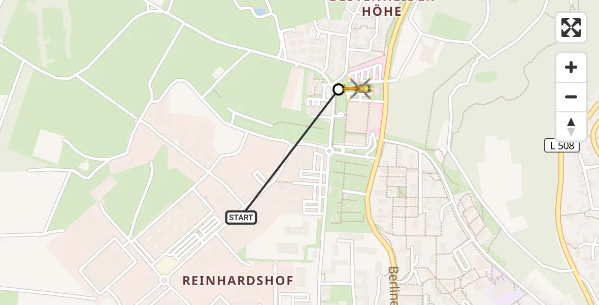 Flugroute Rettungshubschrauber Wertheim - Red Cross Hospital Wertheim, 28 September 2026, 10:29