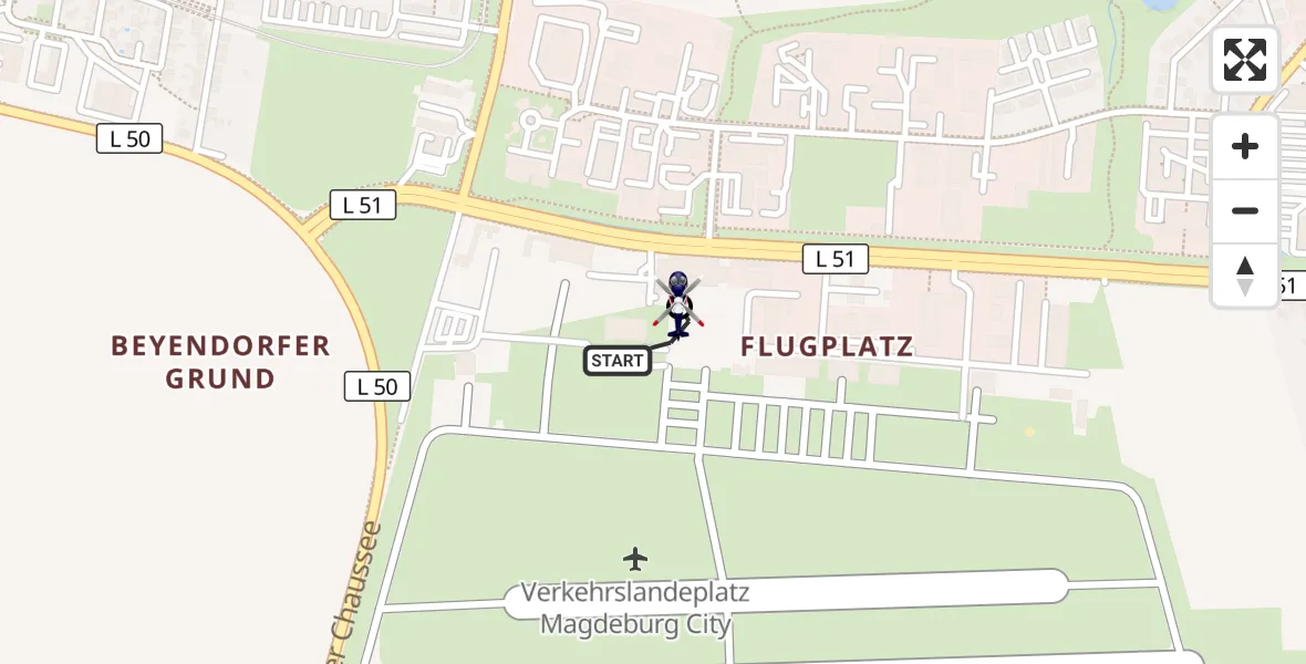 Flugroute Polizeihubschrauber Magdeburg City Flugplatz - Magdeburg, 28 September 2026, 11:09