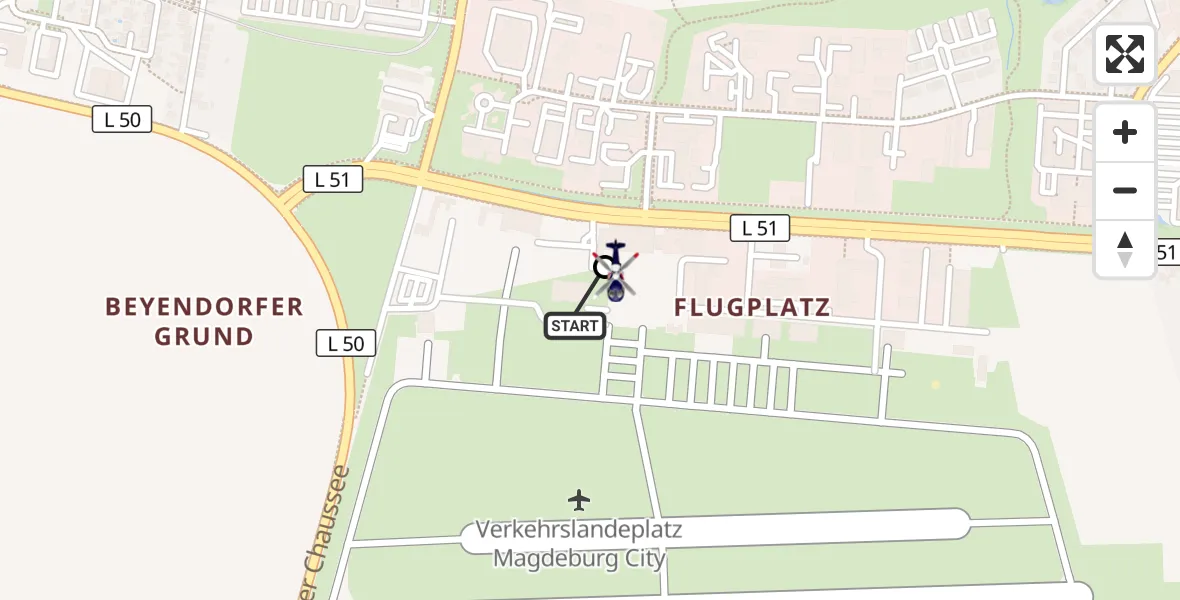 Flugroute Polizeihubschrauber Magdeburg City Flugplatz - Magdeburg, 28 September 2026, 11:23