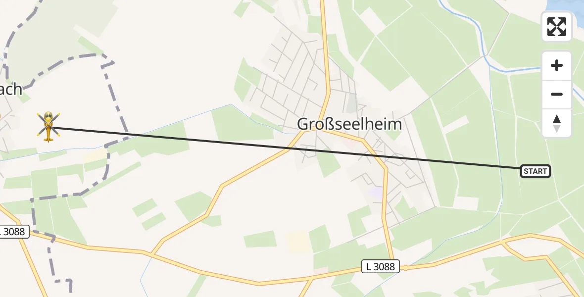 Flugroute Rettungshubschrauber Kirchhain - Marburg, 28 September 2026, 11:28