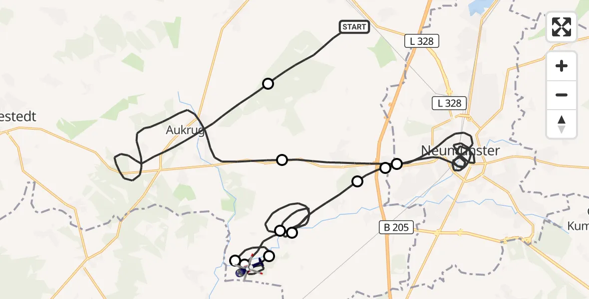 Flugroute Polizeihubschrauber Timmaspe - Arpsdorf, 28 September 2026, 11:35