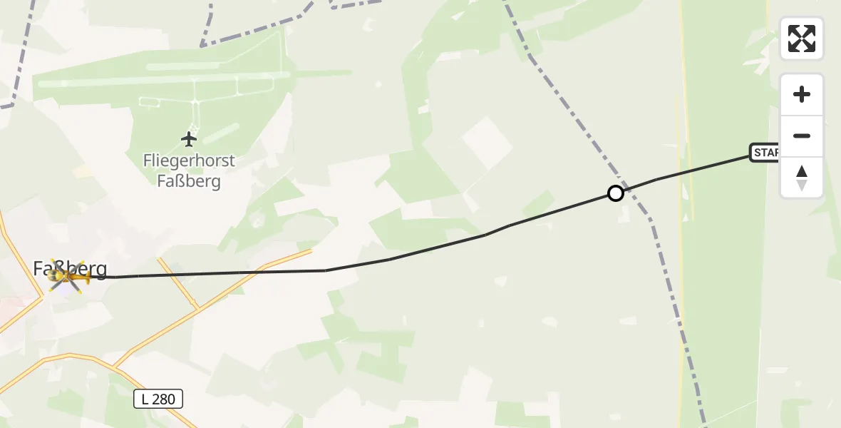 Flugroute Rettungshubschrauber Eimke - Faßberg, 28 September 2026, 11:35