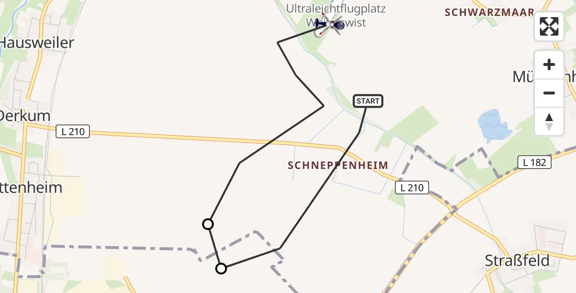Flugroute Polizeihubschrauber Weilerswist - Weilerswist UL, 28 September 2026, 11:47
