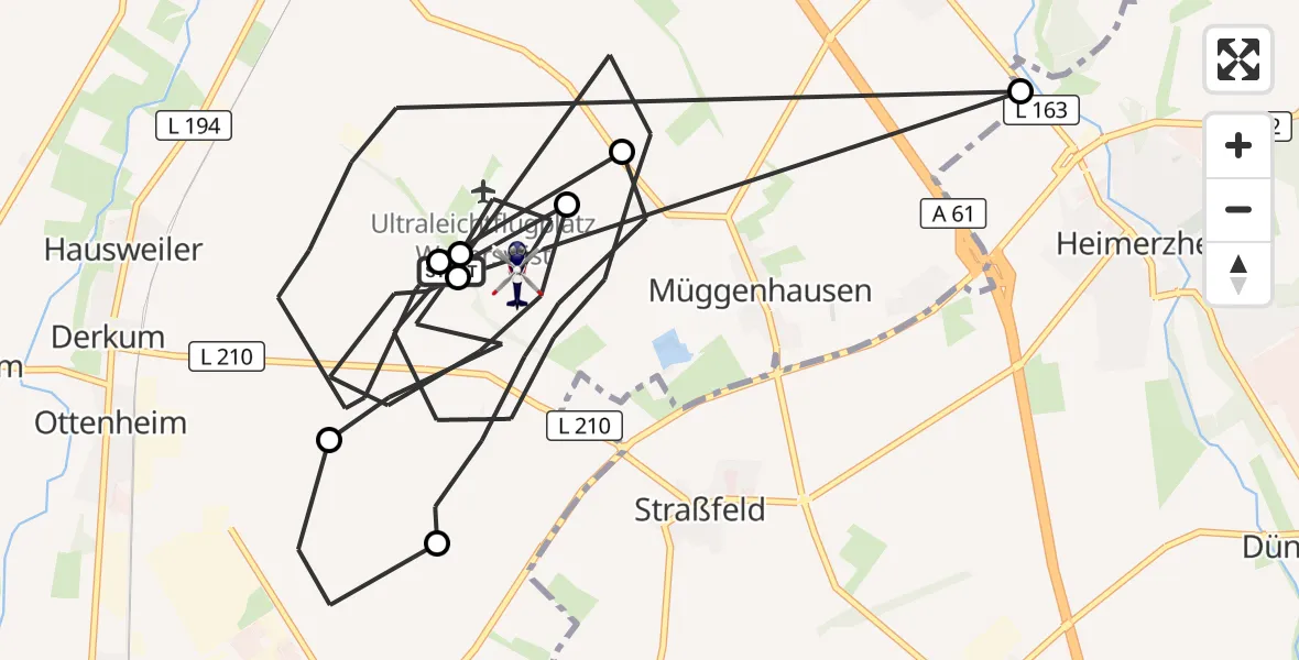 Flugroute Polizeihubschrauber Weilerswist UL - Weilerswist, 28 September 2026, 11:53