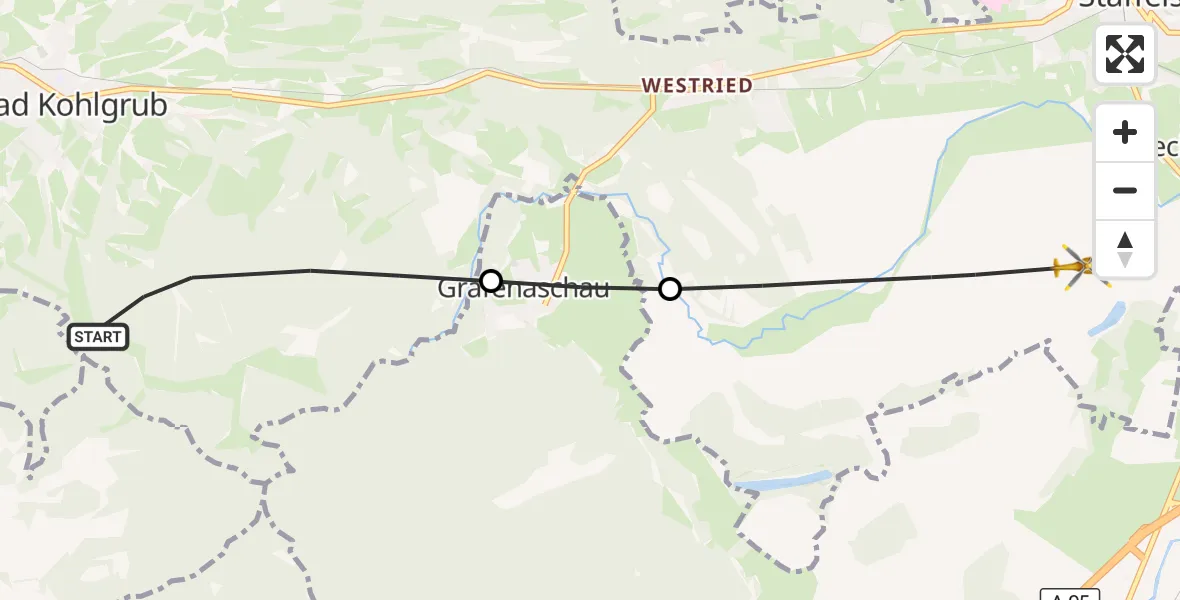 Flugroute Rettungshubschrauber Bad Kohlgrub - Murnau a.Staffelsee, 28 September 2026, 14:02