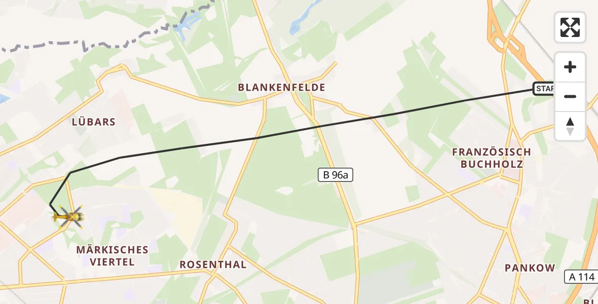 Flugroute Rettungshubschrauber Berlin - Berlin, 28 September 2026, 14:33