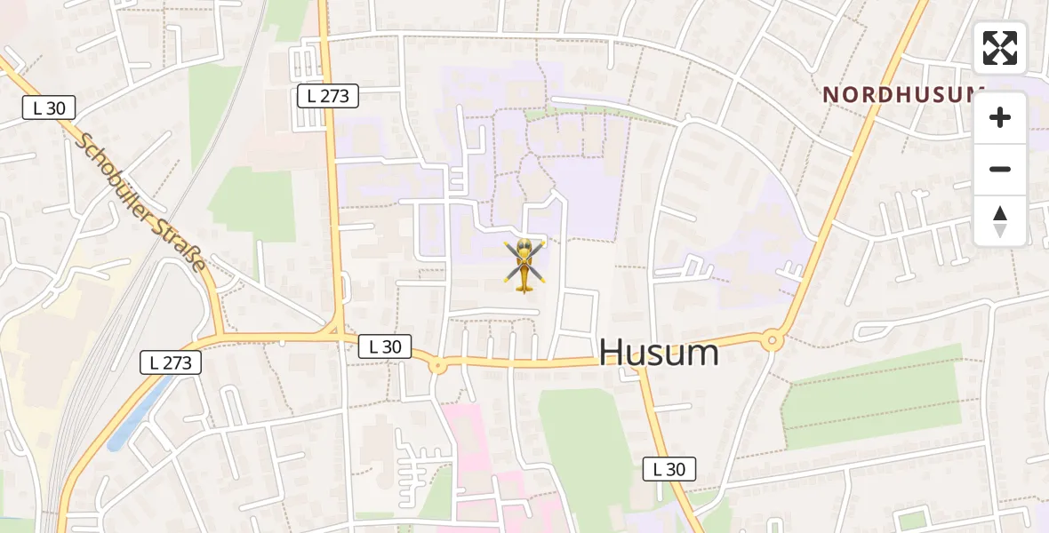Flugroute Ambulanzhubschrauber Husum - Husum, 28 September 2026, 14:40