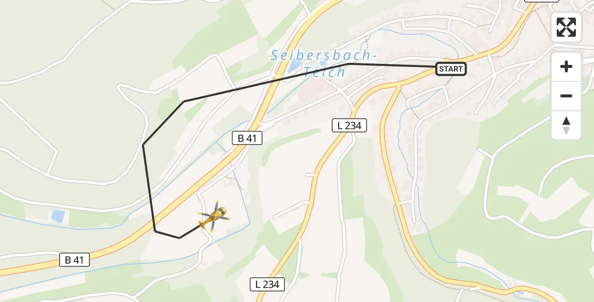 Flugroute Rettungshubschrauber Waldböckelheim - Waldböckelheim, 28 September 2026, 14:52