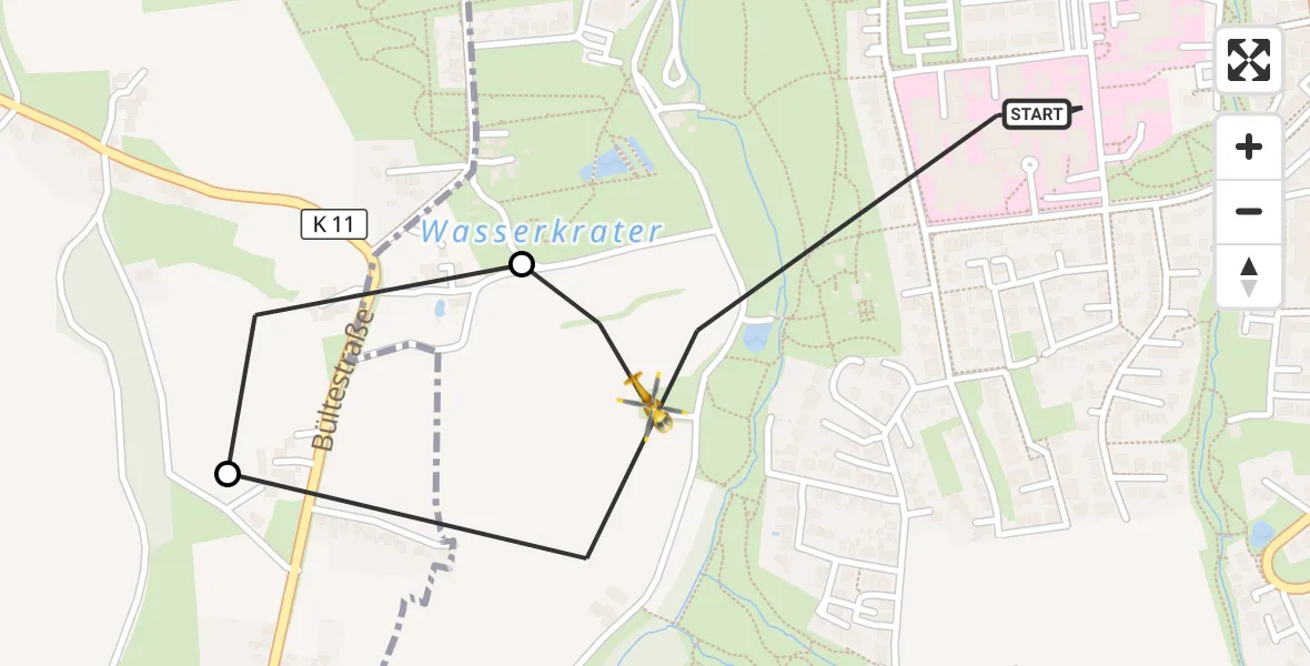 Flugroute Rettungshubschrauber Bad Oeynhausen - Bad Oeynhausen, 28 September 2026, 15:00
