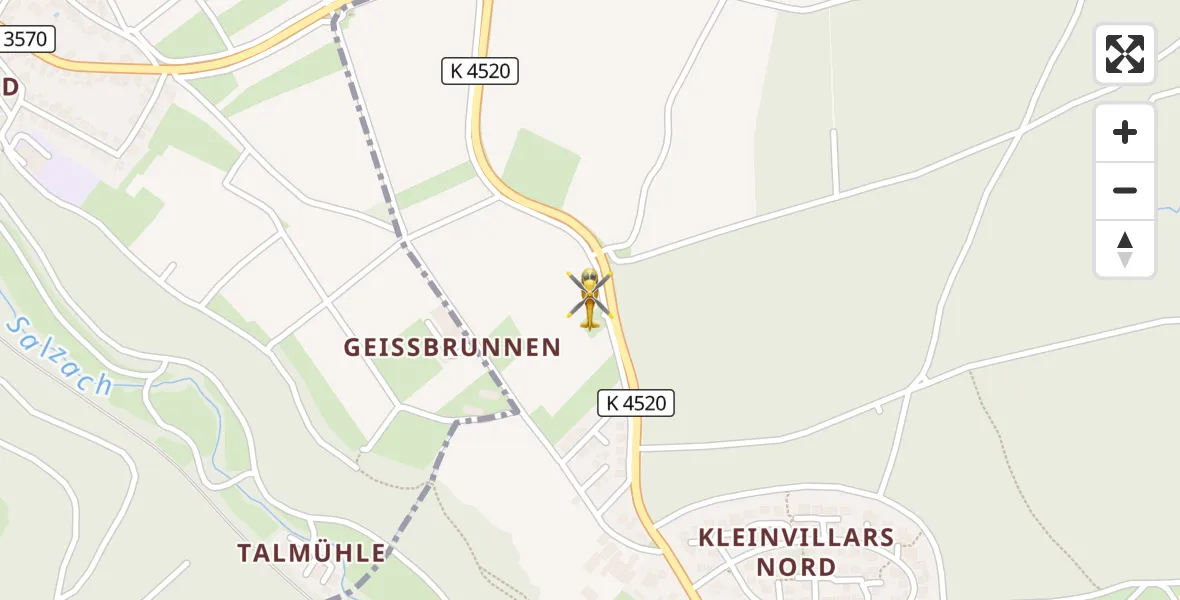 Flugroute Ambulanzhubschrauber Knittlingen - Knittlingen, 28 September 2026, 15:51