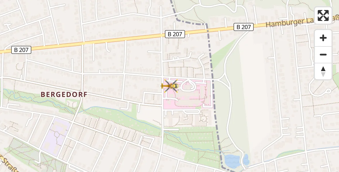 Flugroute Rettungshubschrauber Bethesda Hospital - Bethesda Hospital, 28 September 2026, 15:55