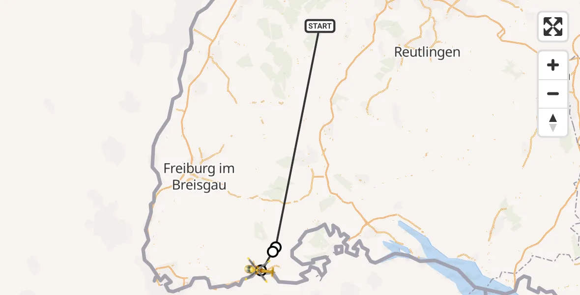 Flugroute Ambulanzhubschrauber Altensteig - Full-Reuenthal, 28 September 2026, 17:03