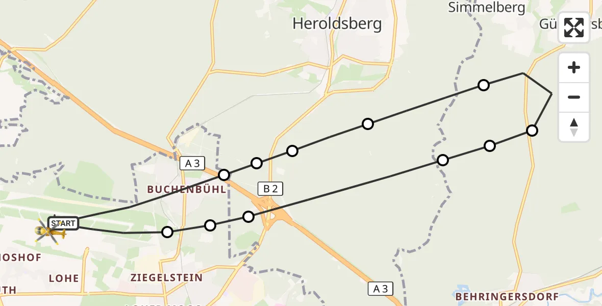 Flugroute Rettungshubschrauber Flughafen Nuremberg - Flughafen Nuremberg, 28 September 2026, 17:38