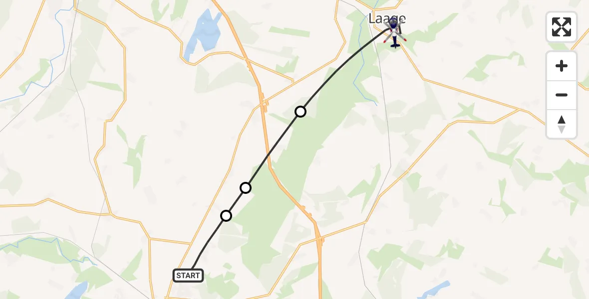 Flugroute Polizeihubschrauber Güstrow - Laage, 29 September 2026, 06:49
