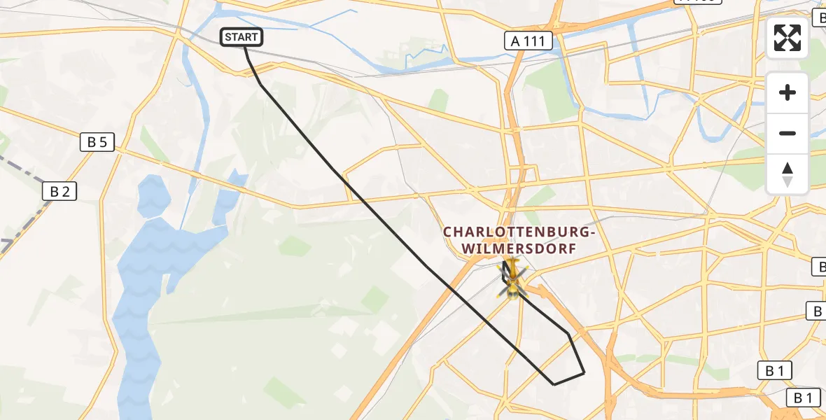 Flugroute Rettungshubschrauber Berlin - Berlin, 29 September 2026, 07:19