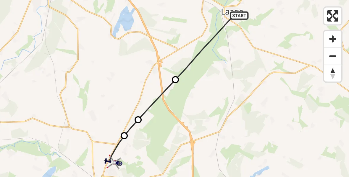 Flugroute Polizeihubschrauber Laage - Güstrow, 29 September 2026, 07:34