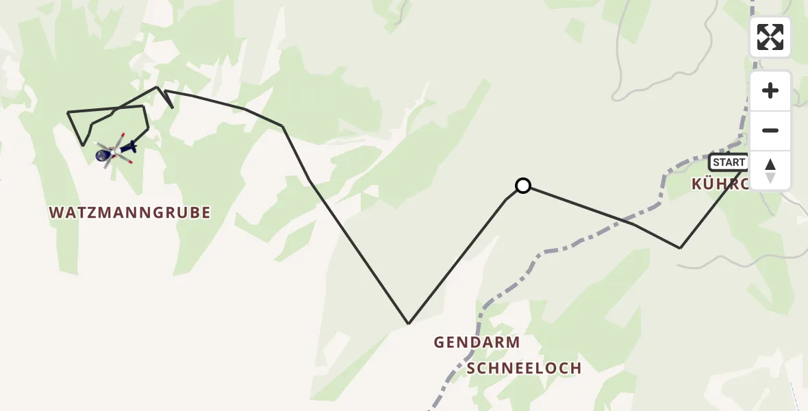 Flugroute Polizeihubschrauber Schönau a.Königssee - Ramsau b.Berchtesgaden, 29 September 2026, 07:58
