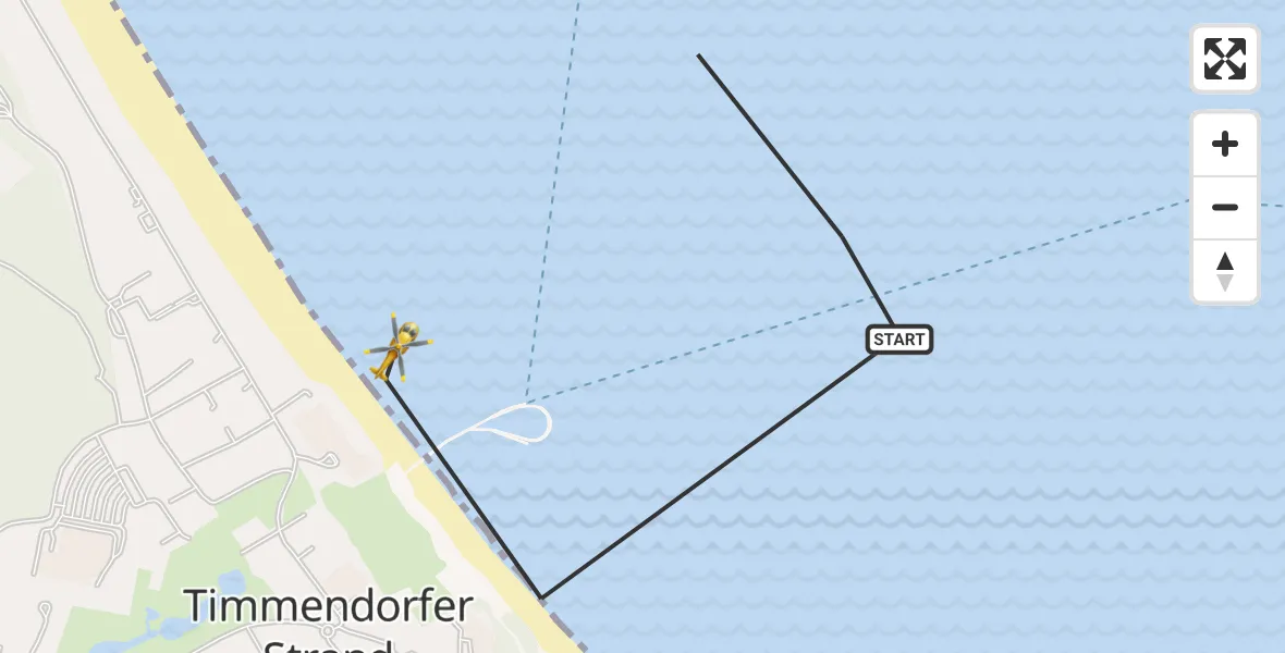 Flugroute Rettungshubschrauber Timmendorfer Strand - Timmendorfer Strand, 29 September 2026, 08:10