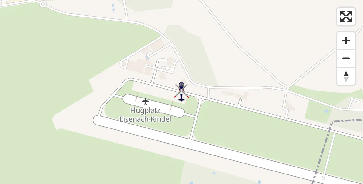 Flugroute Polizeihubschrauber Eisenach-Kindel Flughafen - Eisenach-Kindel Flughafen, 29 September 2026, 09:37