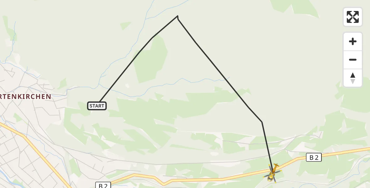 Flugroute Rettungshubschrauber Garmisch-Partenkirchen - Garmisch-Partenkirchen, 29 September 2026, 11:12