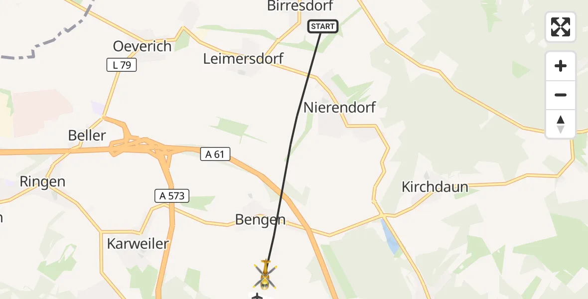 Flugroute Ambulanzhubschrauber Grafschaft - Bad Neuenahr-Ahrweiler Flugplatz, 29 September 2026, 11:53