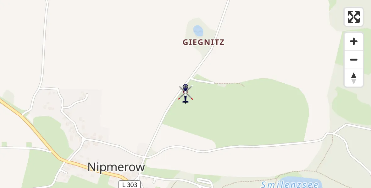 Flugroute Polizeihubschrauber Lohme - Lohme, 29 September 2026, 12:25
