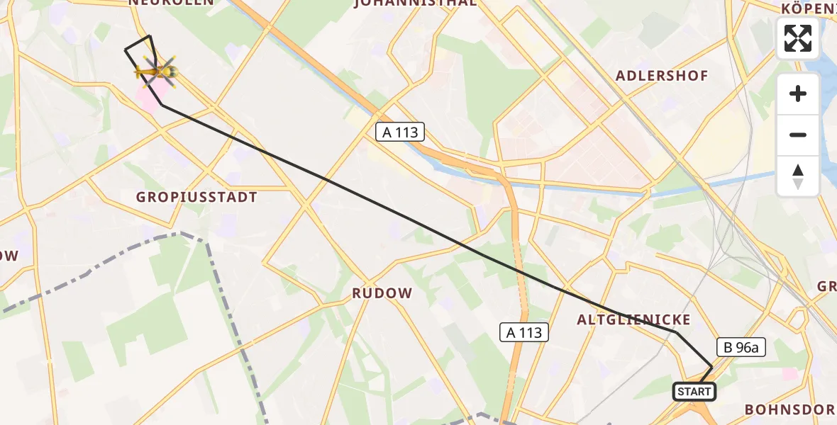 Flugroute Rettungshubschrauber Berlin - Berlin, 29 September 2026, 12:43