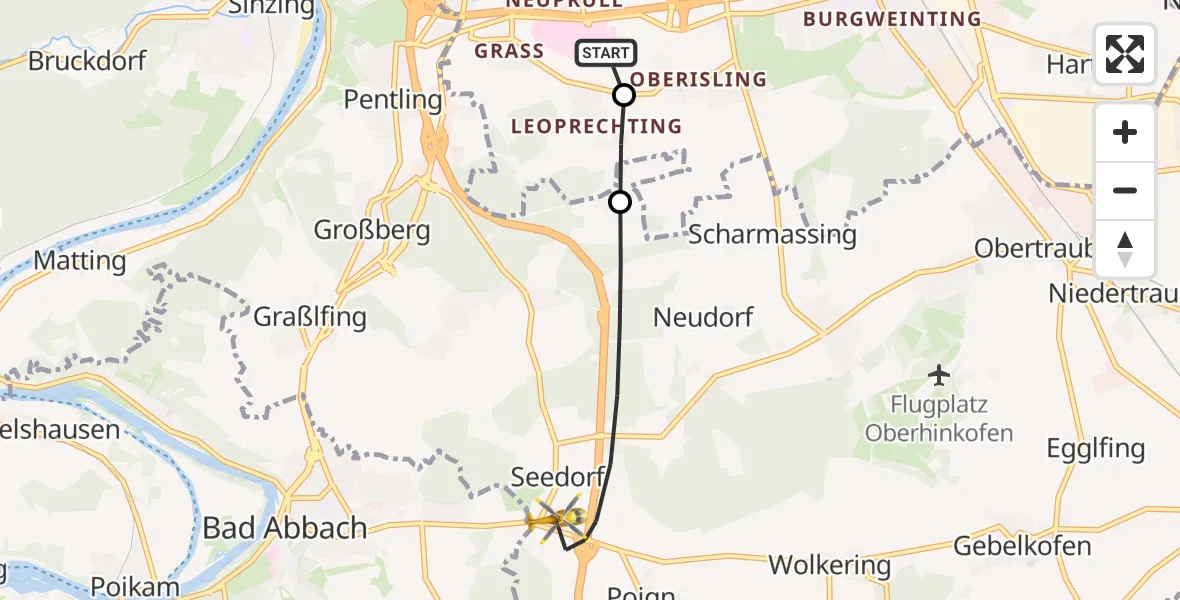Flugroute Rettungshubschrauber DRF Air Rescue Station Regensburg / Regensburg University Hospital - Pentling, 29 September 2026, 13:26