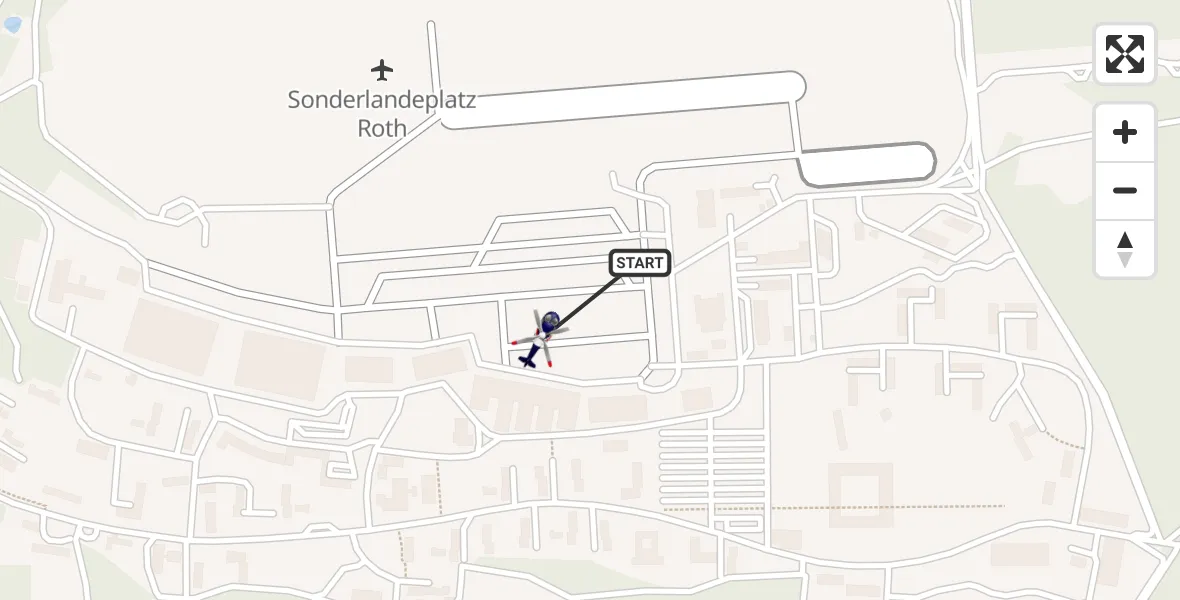 Flugroute Polizeihubschrauber Flugplatz Roth - Flugplatz Roth, 29 September 2026, 21:02