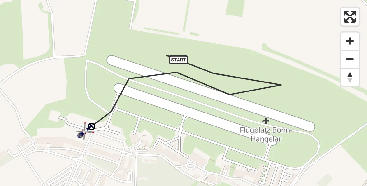 Flugroute Polizeihubschrauber Bonn-Hangelar Flugplatz - Sankt Augustin, 30 September 2026, 06:20