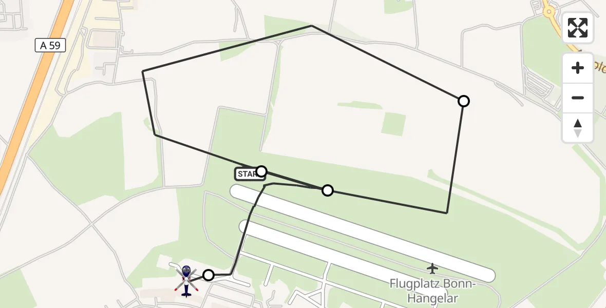 Flugroute Polizeihubschrauber Sankt Augustin - Sankt Augustin, 30 September 2026, 06:50