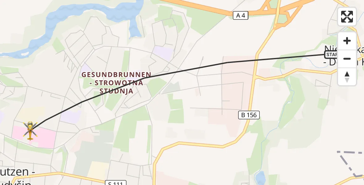 Flugroute Rettungshubschrauber Bautzen - Bautzen, 30 September 2026, 07:31