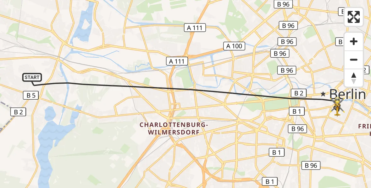Flugroute Rettungshubschrauber Berlin - Berlin, 30 September 2026, 07:41
