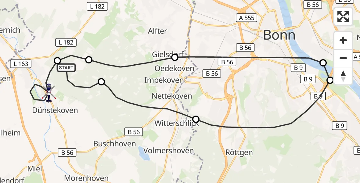 Flugroute Polizeihubschrauber Swisttal - Swisttal, 30 September 2026, 08:24