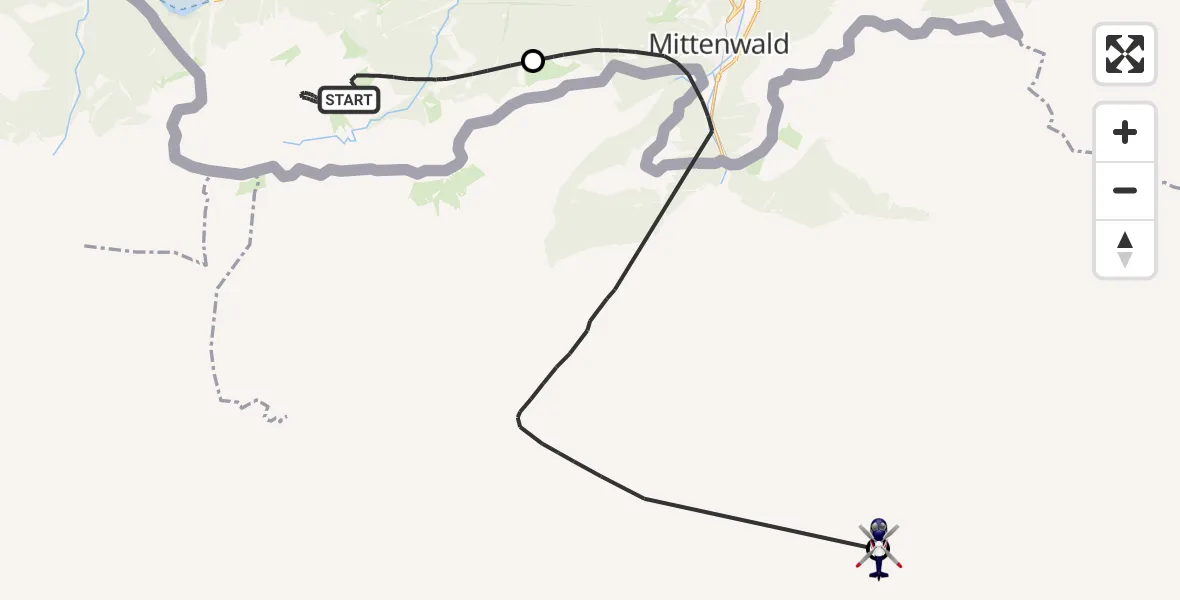 Flugroute Polizeihubschrauber Garmisch-Partenkirchen - Innsbruck Airport, 30 September 2026, 08:43