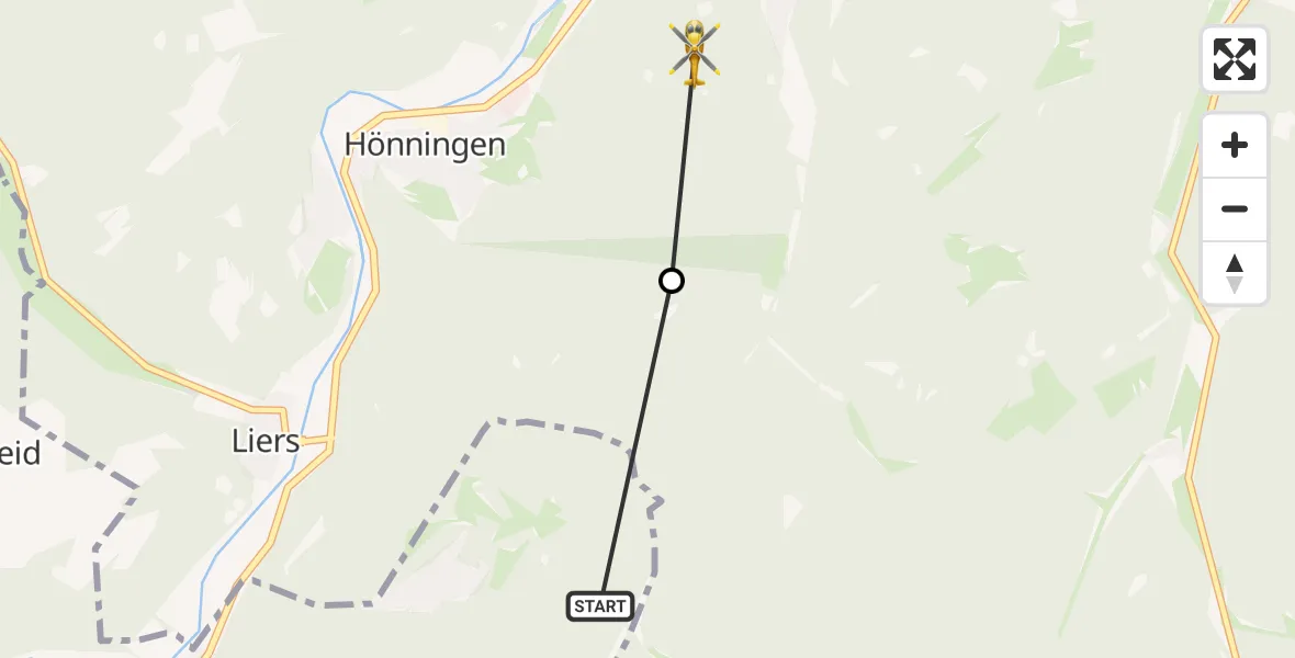 Flugroute Ambulanzhubschrauber Dümpelfeld - Ahrbrück, 30 September 2026, 10:49